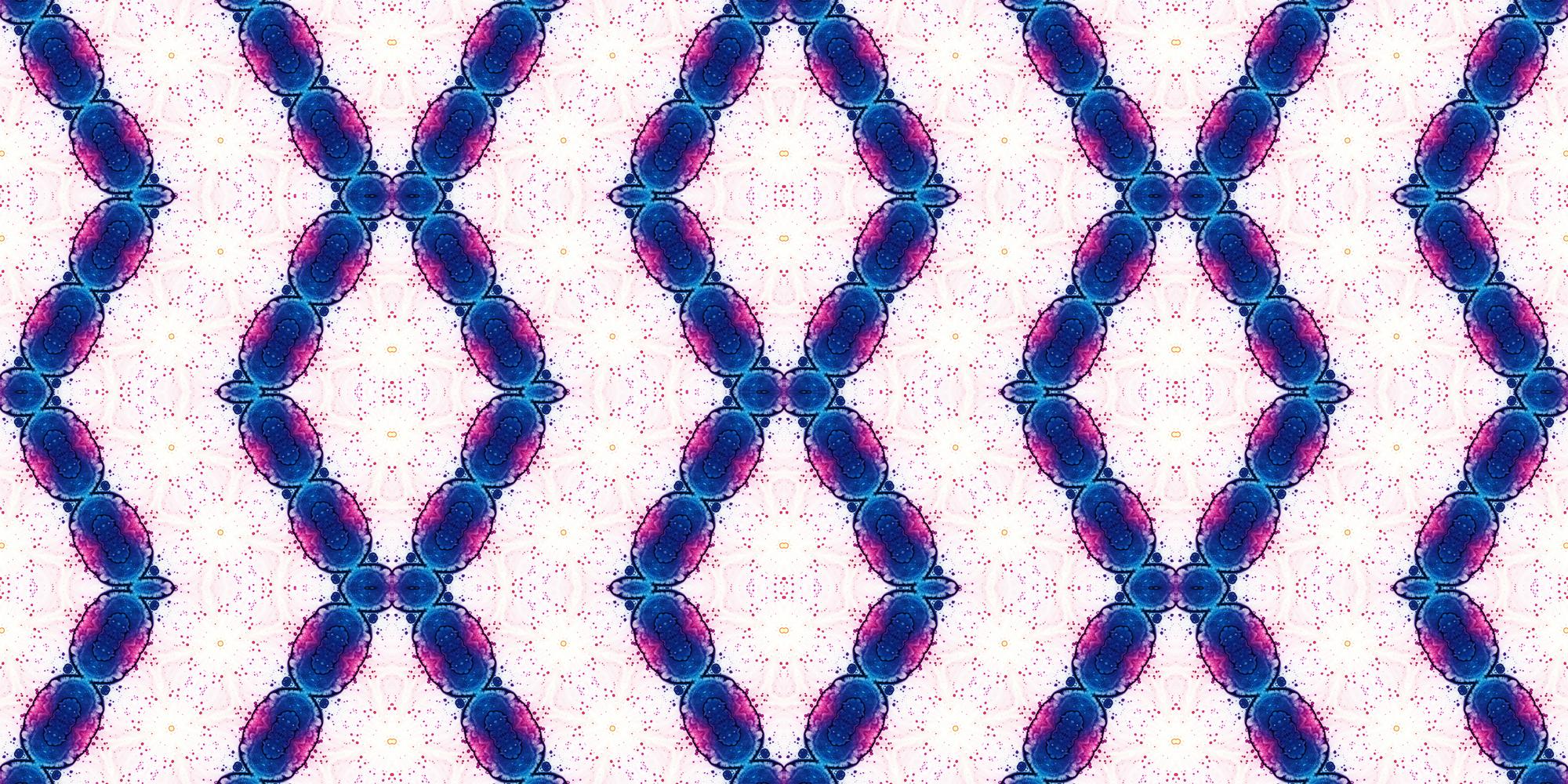 Large composition of embroidered textile with bold geometric motif