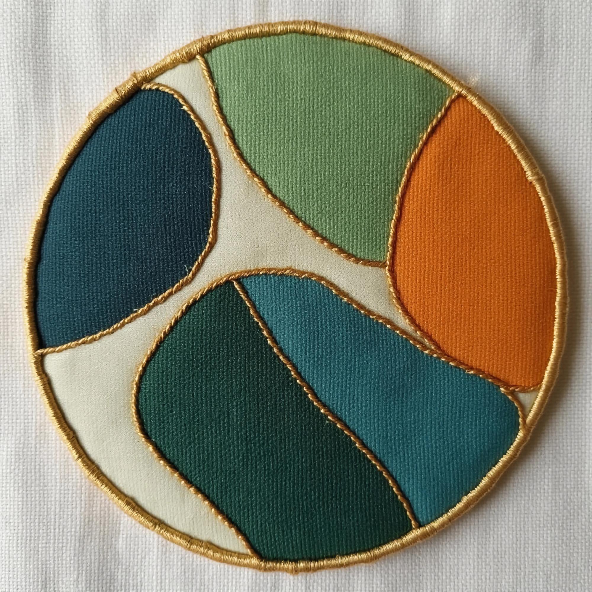 Small patch samples layered on table