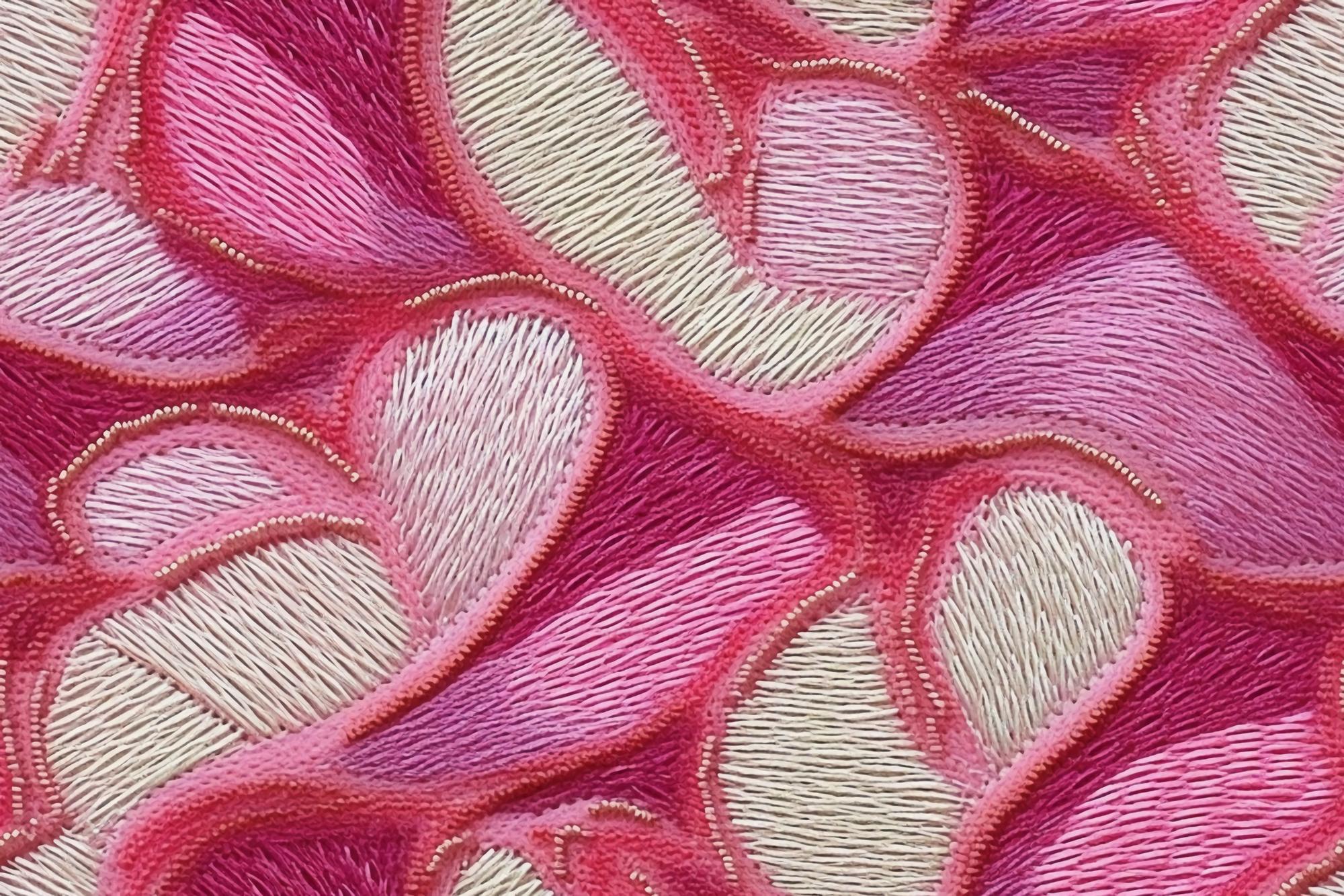 Close-up of modern embroidered pattern on fabric